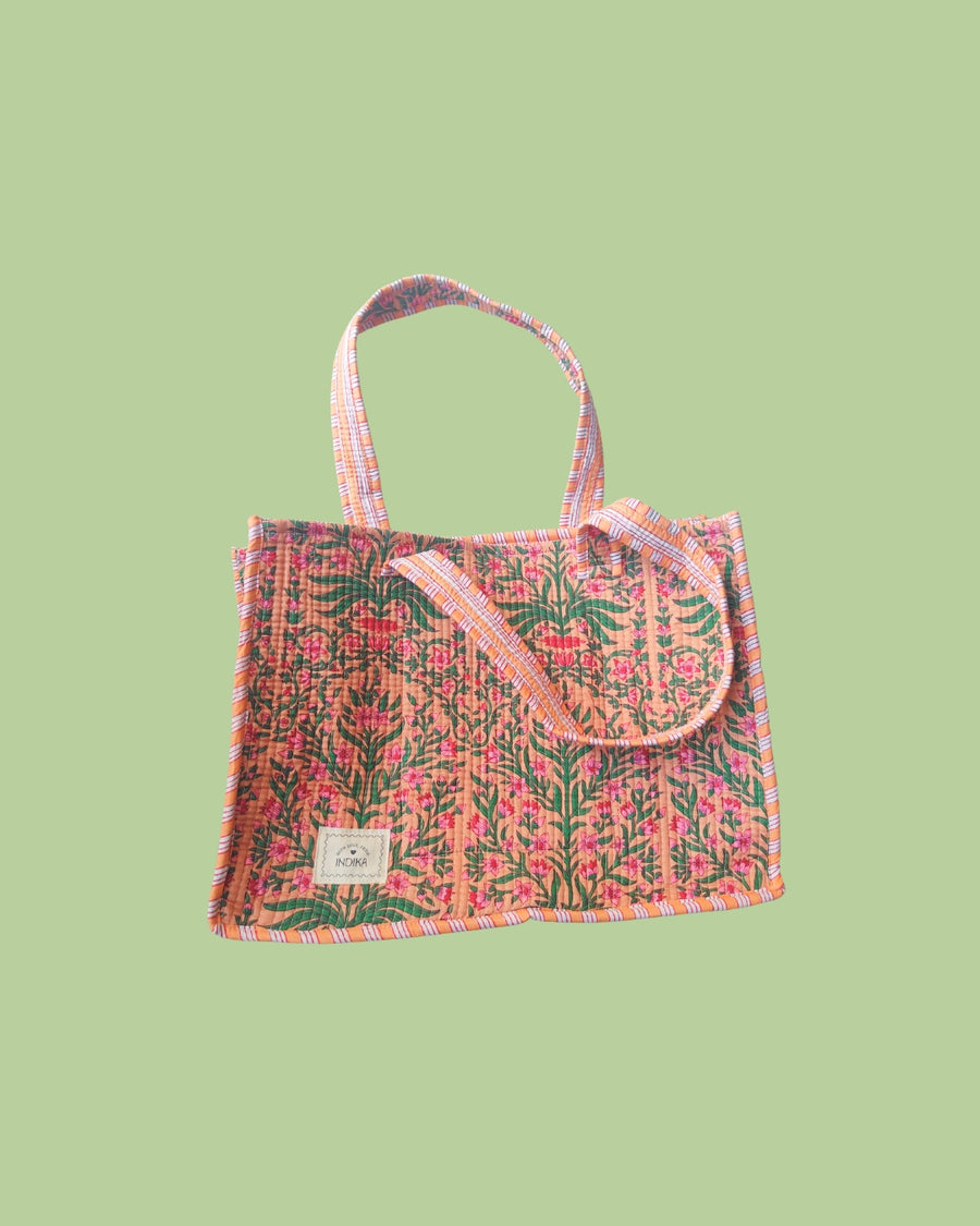 Nishtha & Anant's Handblock Printed Tote Bags For Their Wedding Gifting