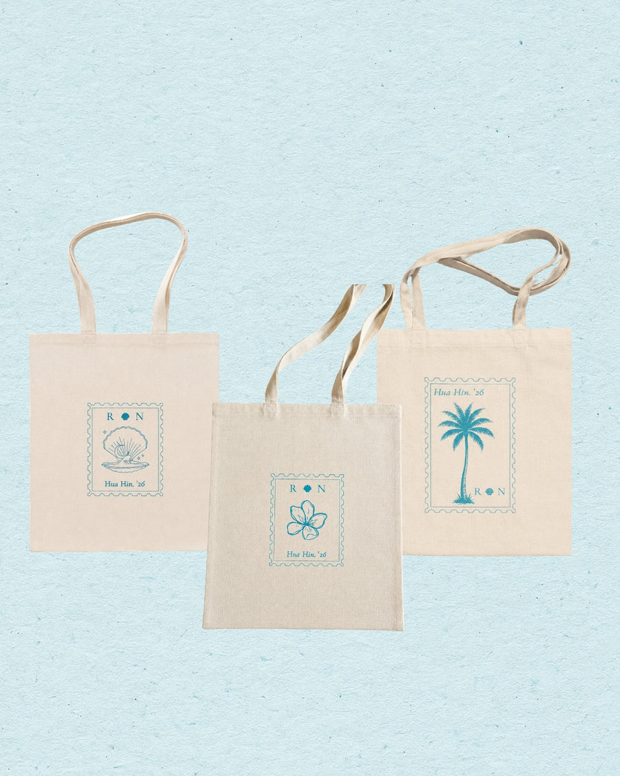 Rutu & Nishqs Tote Bags For Their 7 Eleven Themed Giveaway Store In Their Destination Wedding In Thailand