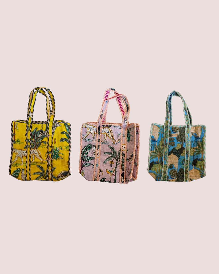 Anjali & Aditya's Customised Handblock Printed Tote Bags As Part Of Their Room Hampers
