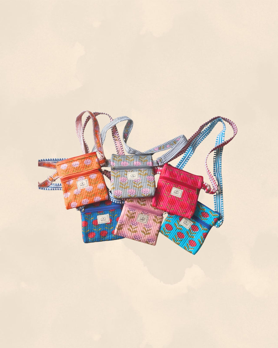 Aulomi Patel’s Customised Handblock Printed Side Slings For Manglik Prasang Gifting