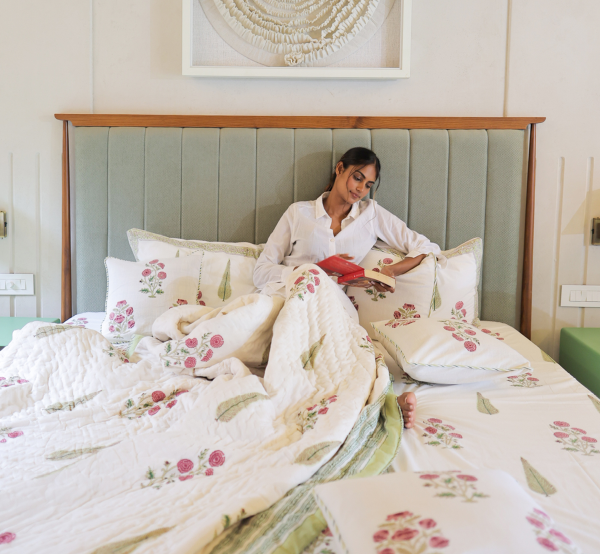 Hand block print bedsheet