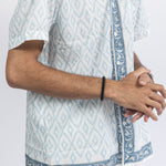 Diamond Garden Men's Shirt in Blue - Indika