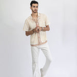 Diamond Garden Men's Shirt in Yellow - Indika