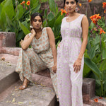 Floral Reflections Jumpsuit In Green - Indika