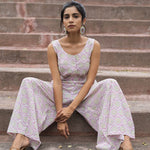 Floral Reflections Jumpsuit In Pink - Indika