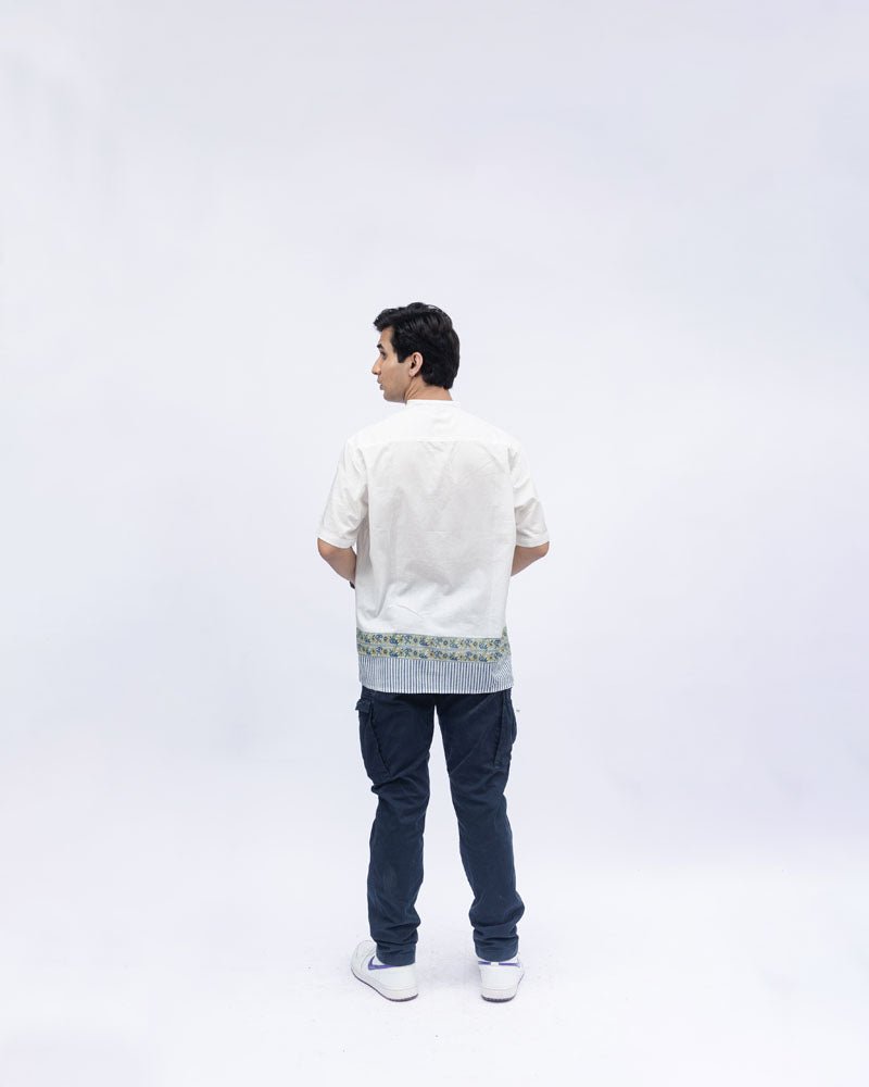 Jailhouse Flower Men's Shirt In Blue - Indika