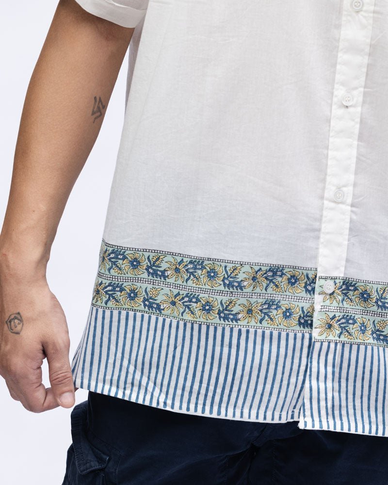 Jailhouse Flower Men's Shirt In Blue - Indika
