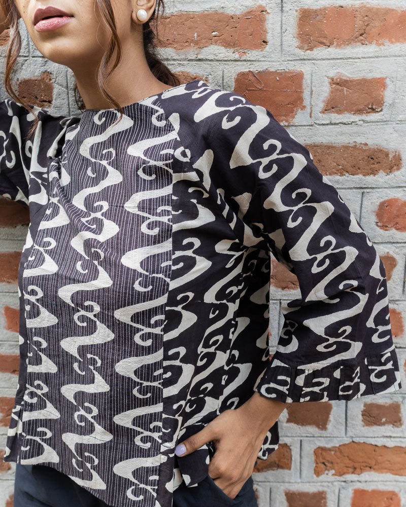 Meandering Streams In Black Co-ord Set - Indika