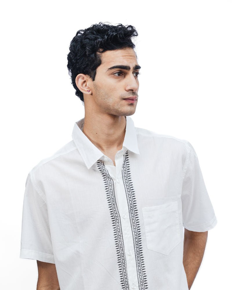On The Fence Men's Shirt In Black - Indika