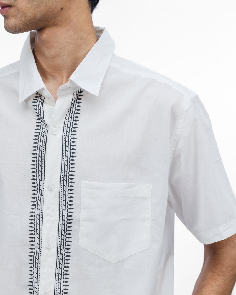 On The Fence Men's Shirt In Black - Indika