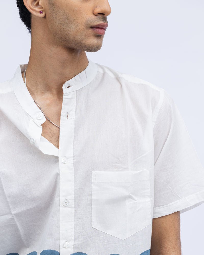 The Horizon Men's Shirt In Blue - Indika
