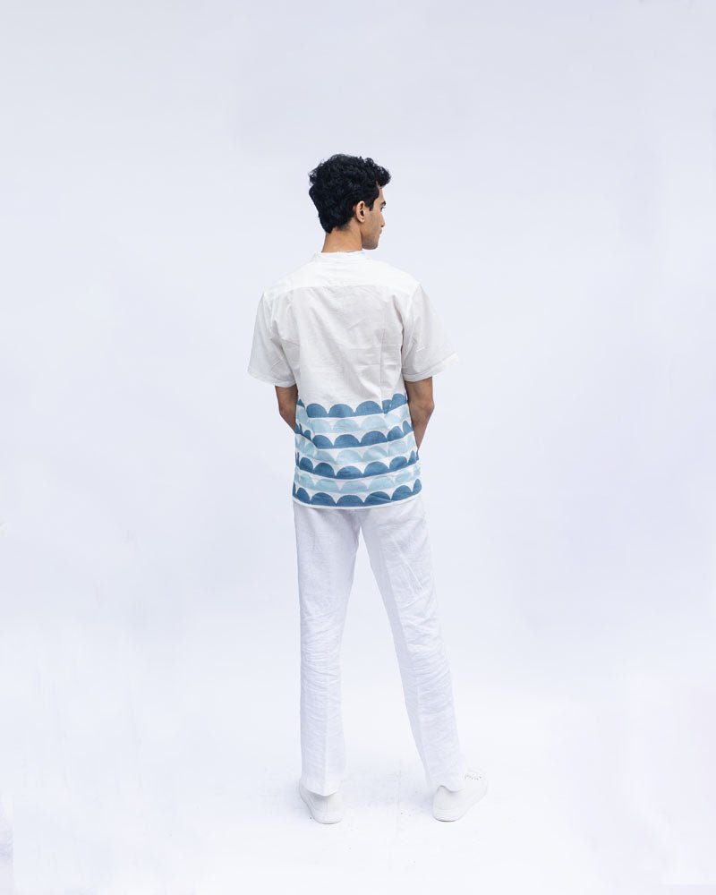 The Horizon Men's Shirt In Blue - Indika